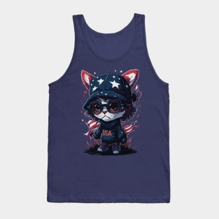 Patriotic Cat Tank Top